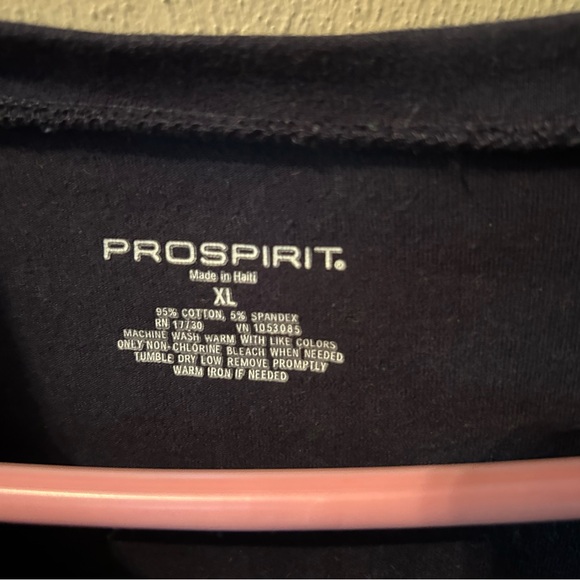 Pro Spirit Athletic Gear Tee V Neck, XL, Navy Blue, Raglan style Short Sleeve. - Picture 2 of 3